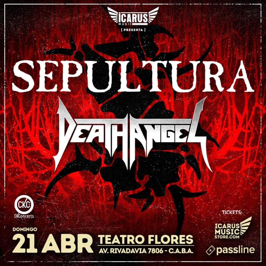Sepultura + Death Angel 21/04 Teatro Flores
